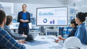 a woman leading a meeting
