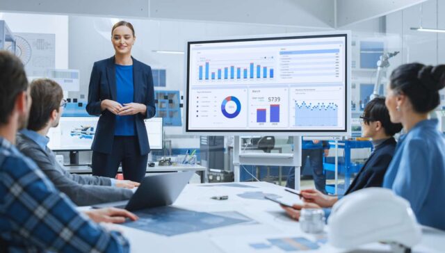 a woman leading a meeting