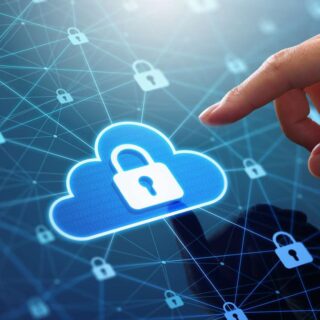 Security of cloud computing and server. Encryption networking and connect technology.